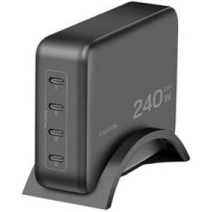 LogiLink USB-C bureaulader, 4 poorten, GaN, 240 Watt