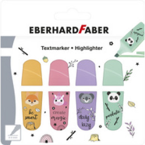 EBERHARD FABER markeerstiften Mini Animal, 4 stuks, 2,0-5,0 mm, dierenmotieven