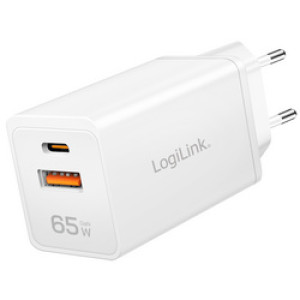 LogiLink USB-stopcontactadapter, 1x USB-A, 1x USB-C, 65 Watt
