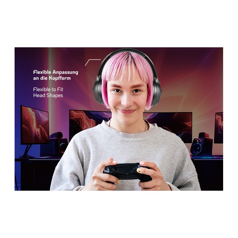 LogiLink Thunder Blue Gaming Headset met Bluetooth 6.0