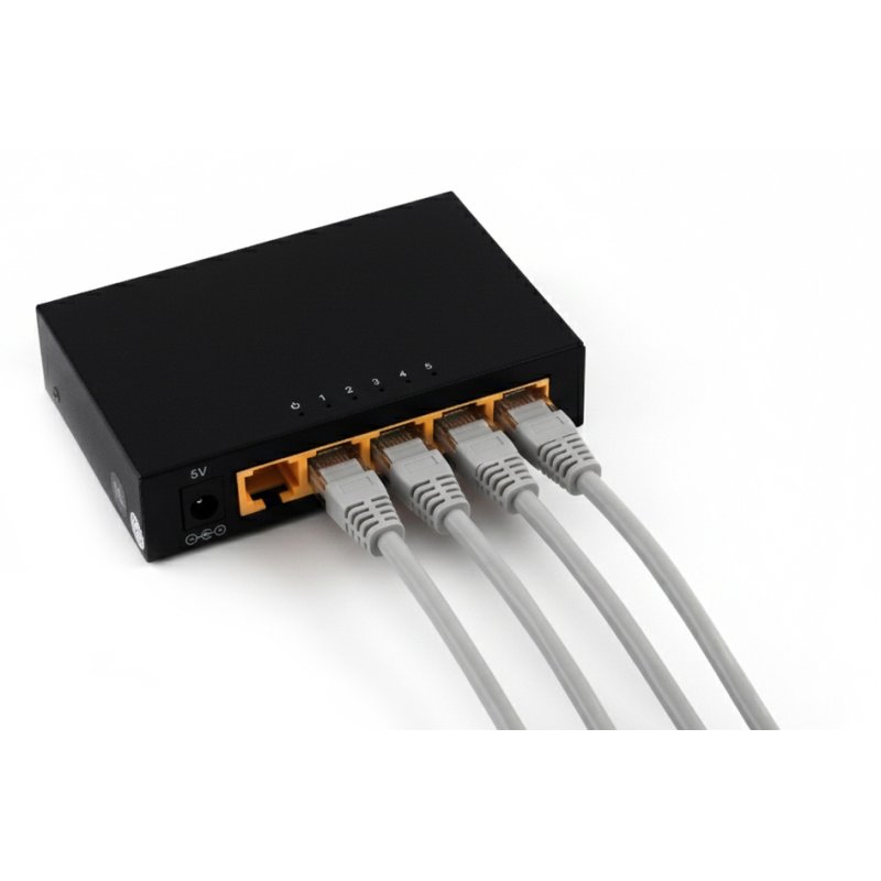 shiverpeaks Netwerk Switch, 5 poorten, 1 Gigabit, zwart
