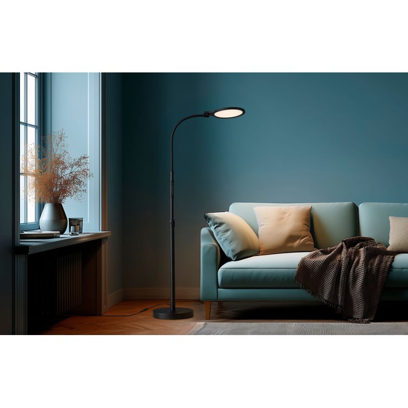 Hansa LED-vloerlamp/-leeslamp ATRIA, mat zwart