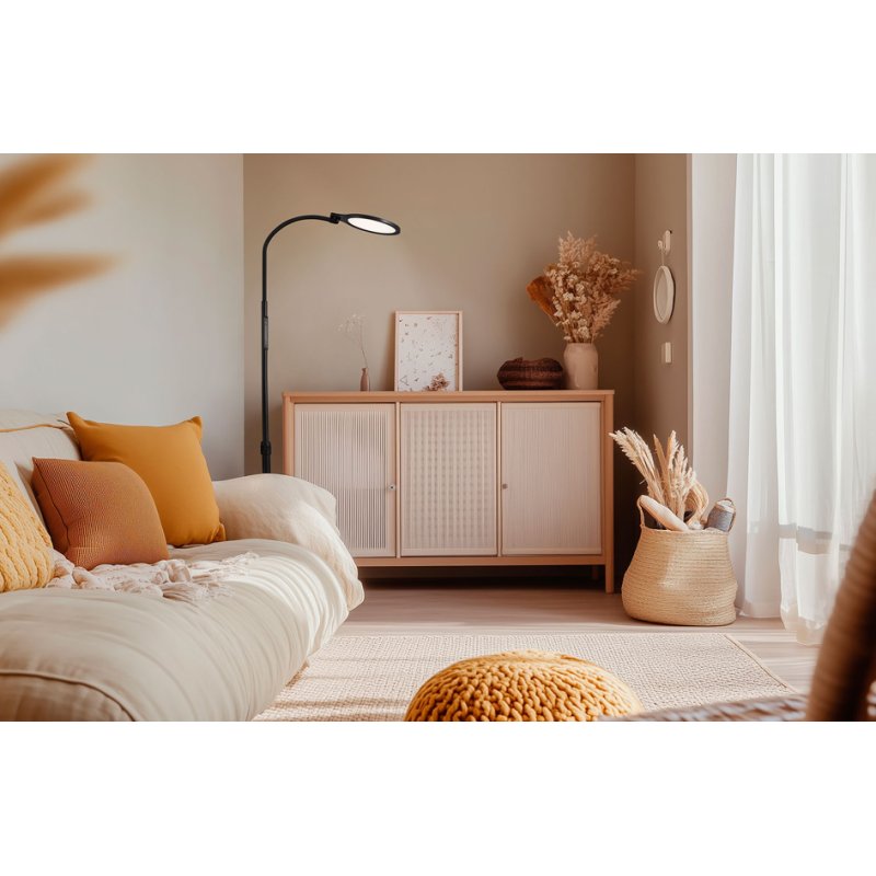 Hansa LED-vloerlamp/-leeslamp ATRIA, mat zwart