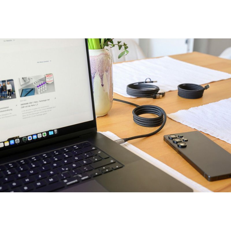 ANSMANN Magnetische Data- en Oplaadkabel, USB-C naar Lightning