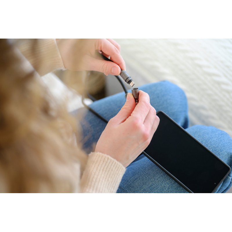 ANSMANN Smartphone Lanyard Kabel, USB-C naar Lightning, blauw