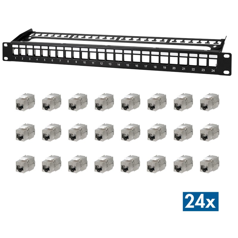 LogiLink 19" modulair keystone patchpaneel PrimeLine, 24 poort