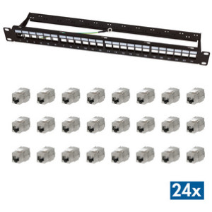 LogiLink 19" Modulair Keystone Patchpaneel EconLine, 24 Poort