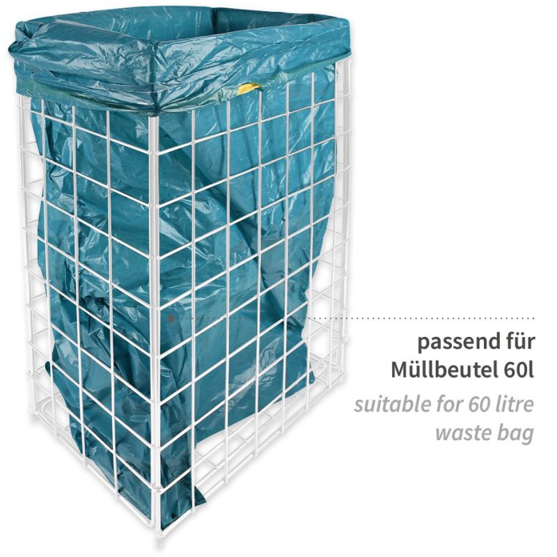 HYGOCLEAN - Afvalbak - Wit - Draadgestell 60 liter