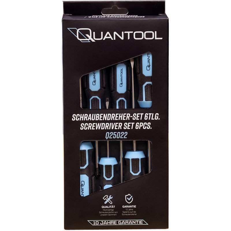 QUANTOOL schroevendraaier set 6-delig, zwart/blauw