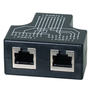 LogiLink Professional RJ45 aansluitdoppler, 2x 10/100 BaseT, vergulde contacten