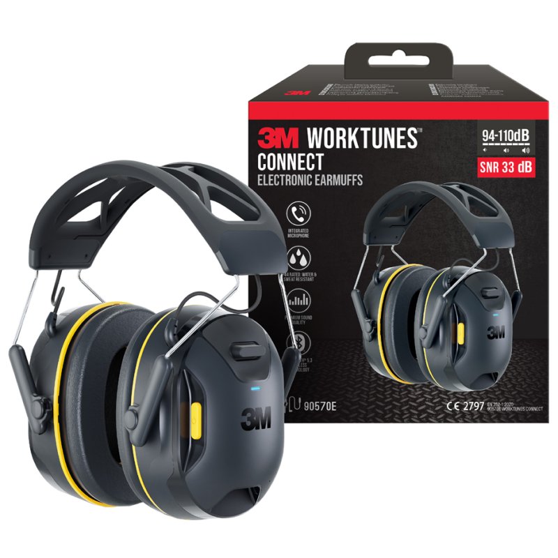 3M WorkTunes Connect gehoorbescherming, Bluetooth, tot 33 dB reductie