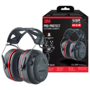 3M Pro-Protect kapselgehoorbescherming, met Bluetooth, SNR 30 dB, zwart/rood