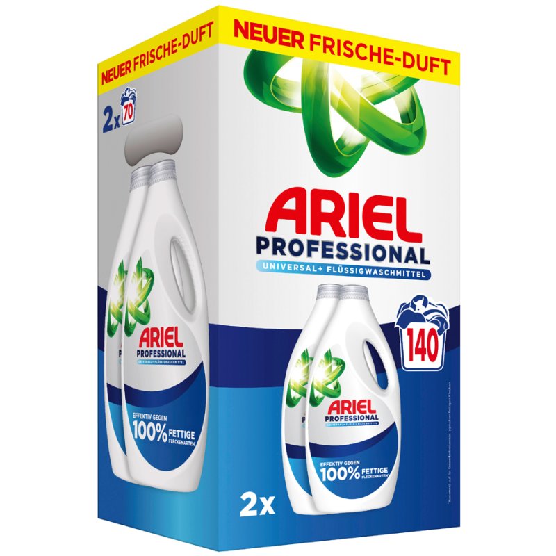 ARIEL Professional vloeibaar wasmiddel Universal+, 6,3 liter, 2 flessen