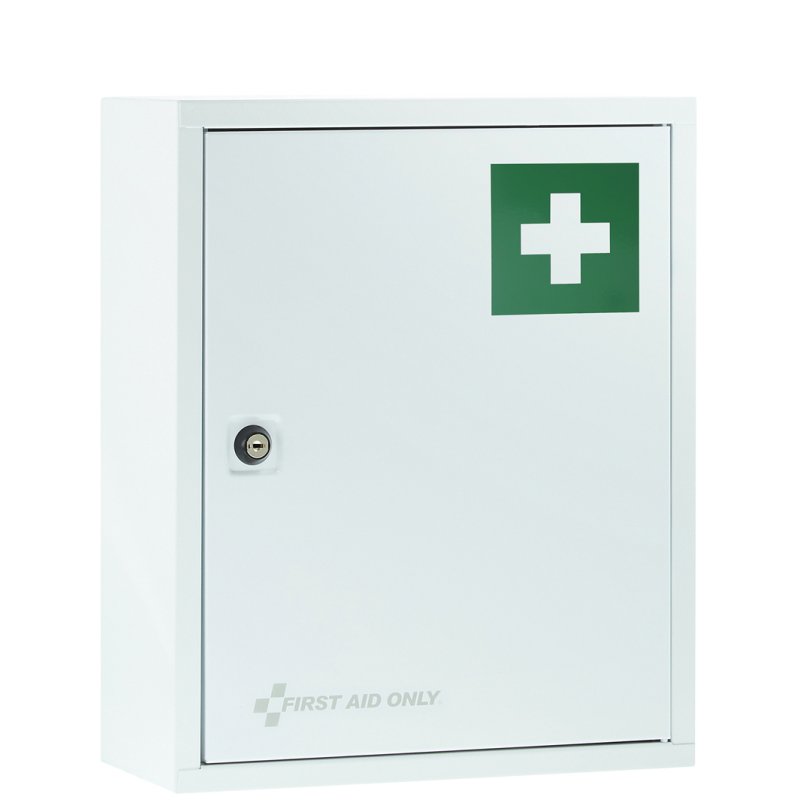 FIRST AID ONLY EHBO-kast DIN 13157, wit gelakt metaal, afsluitbaar