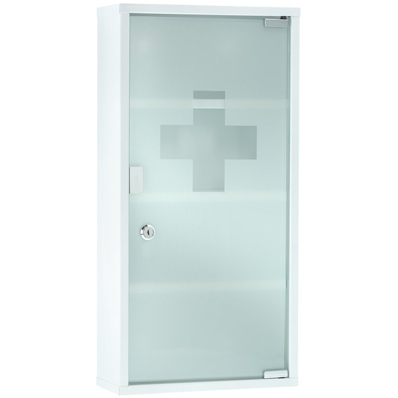 FIRST AID ONLY EHBO-kast DIN 13157, wit metaal, afsluitbaar, 300x120x600 mm