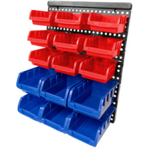 BRÜDER MANNESMANN kleinonderdelen-opbergsysteem, wandmontage, 15-delig