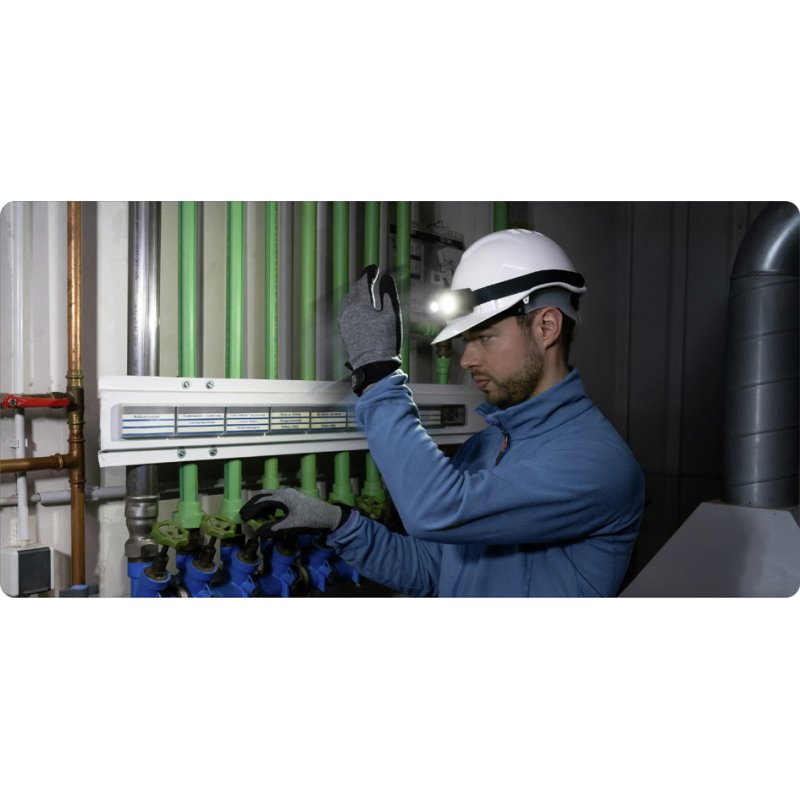 ANSMANN hoofdlamp H, zwart, met sensor, COB & Spot LED