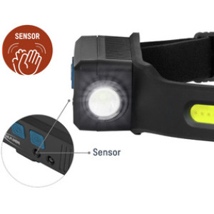 ANSMANN hoofdlamp H, zwart, met sensor, COB & Spot LED