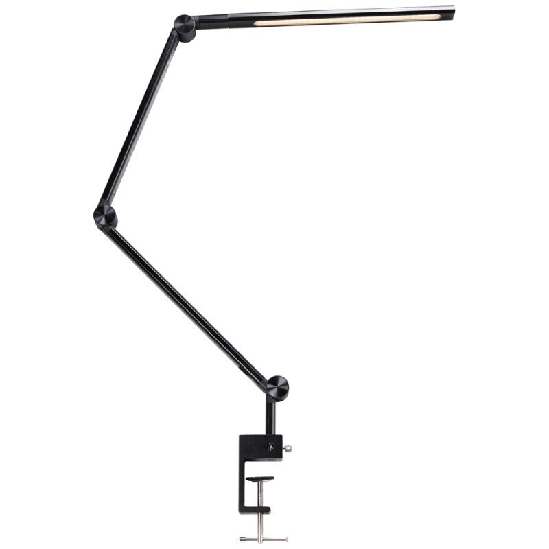 Hansa LED-bureaulamp Ray Flex, met klem, zwart, 20 W