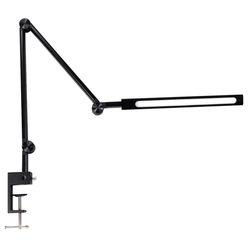 Hansa LED-bureaulamp Ray Flex, met klem, zwart, 20 W