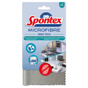 Spontex microvezeldoek High-Tech, grijs, voor glas en keramiek