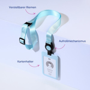AVERY Zweckform badgehouder met lanyard, pastellblauw, 85 x 54 mm