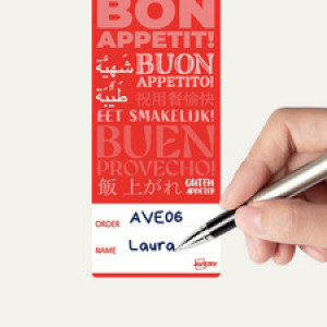 AVERY Zweckform sluitingsetiketten Bon Appetit, 40 x 95 mm, rood/wit, 250 stuks