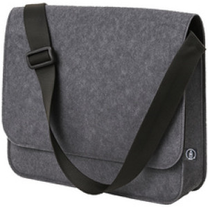 STOP messenger tas, recycled PET-vilt, 17,3 inch, donkergrijs