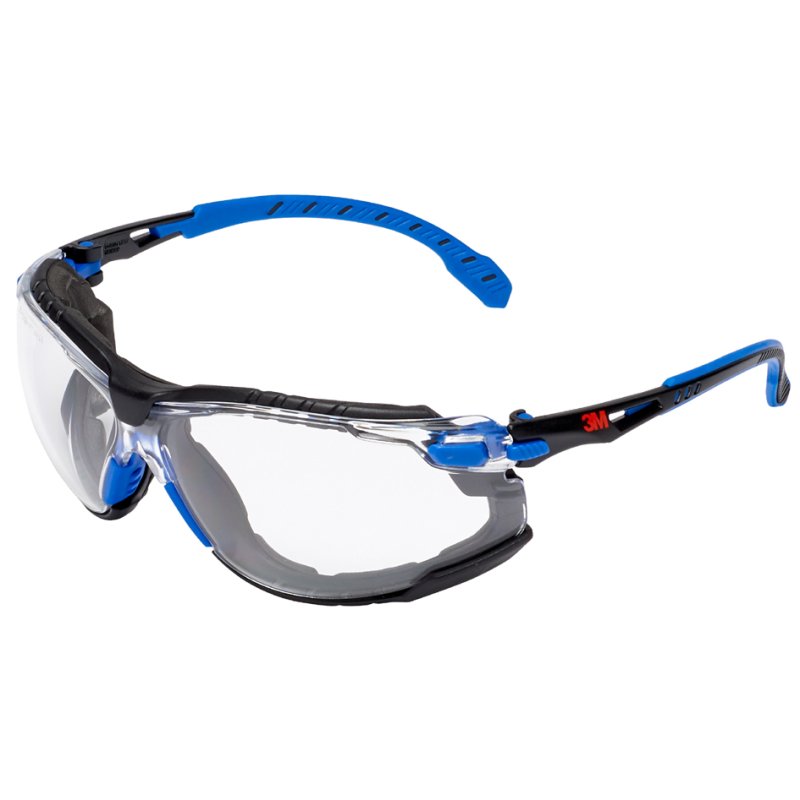 3M Solus veiligheidsbril, polycarbonaatglas, zwart/blauw