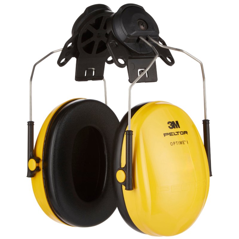 3M kapselgehoorbescherming PELTOR Optime I, voor montage aan helm, geel, SNR 26 dB
