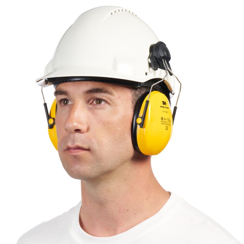 3M kapselgehoorbescherming PELTOR Optime I, voor montage aan helm, geel, SNR 26 dB