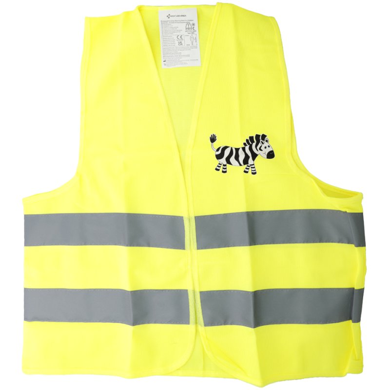 FIRST AID ONLY kinder veiligheidsvest Zebra, geel, maat 122-140 cm, reflecterend