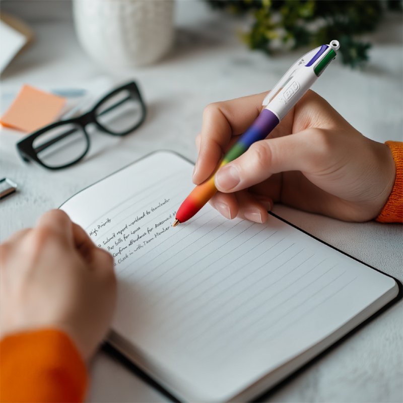 BIC 4 Colours Rainbow balpennen, 4 kleuren, 0,32 mm, 30 stuks