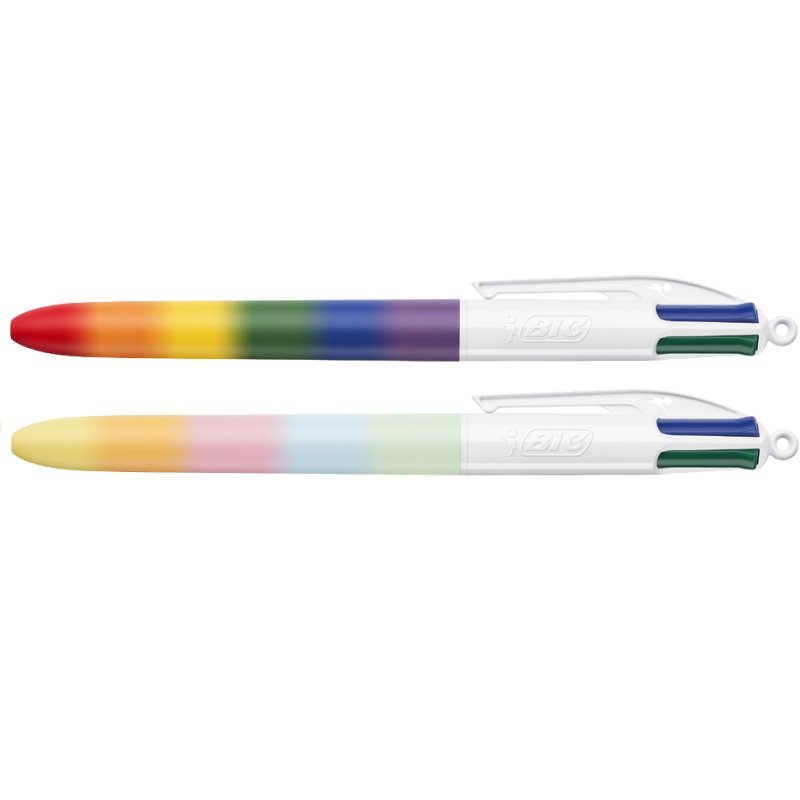 BIC 4 Colours Rainbow balpennen, 4 kleuren, 0,32 mm, 30 stuks