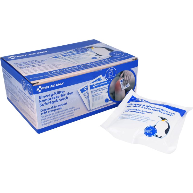 FIRST AID ONLY koudecompressen, 130 x 140 mm, eenmalig gebruik, 10 stuks