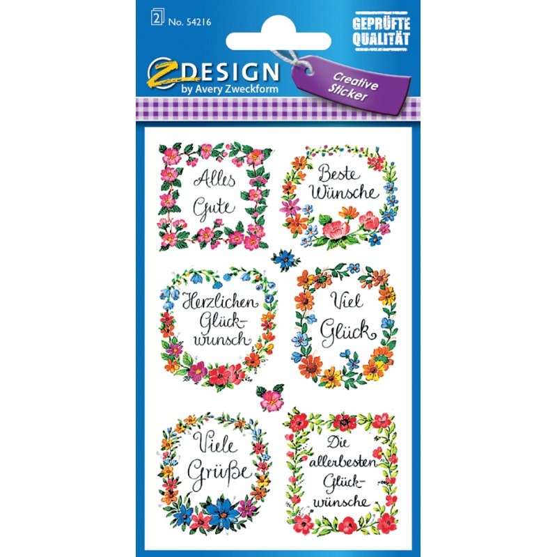 Avery-stickervellen 'Felicitaties'