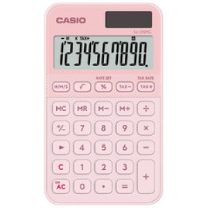 CASIO rekenmachine SL-310YC-LP, 10-stellig LC-display, roze