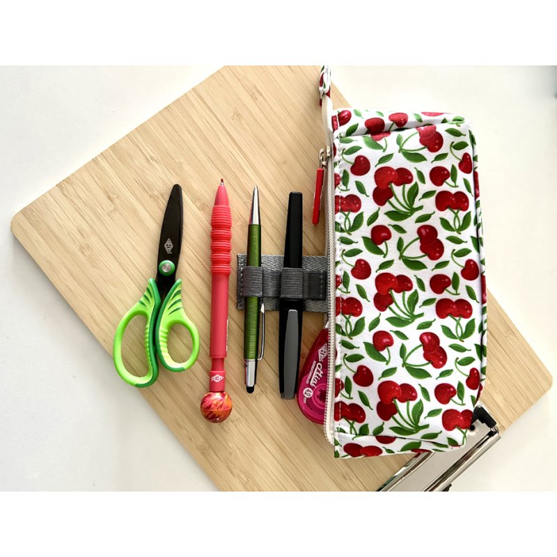 WEDO pennenetui Kirsche, polyester, wit/rood/groen, 195 x 45 x 90 mm