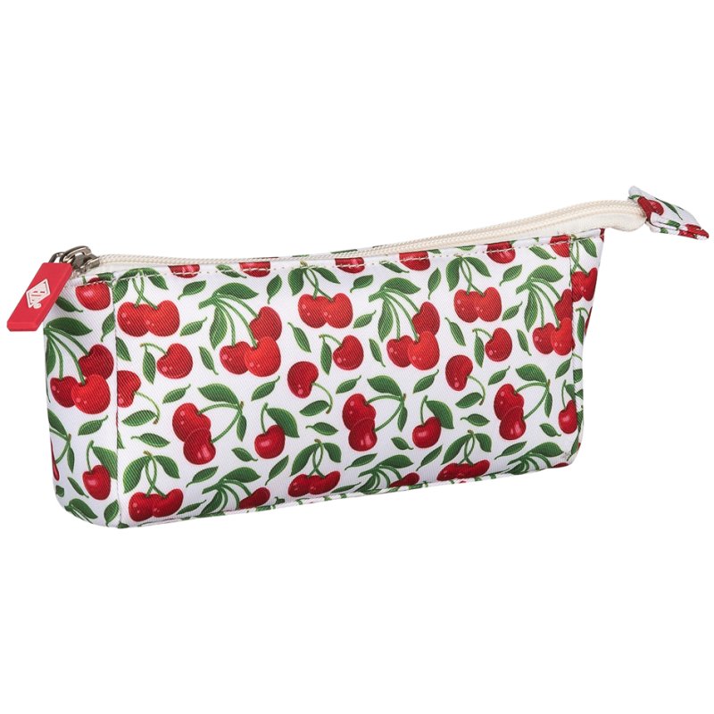 WEDO pennenetui Kirsche, polyester, wit/rood/groen, 195 x 45 x 90 mm