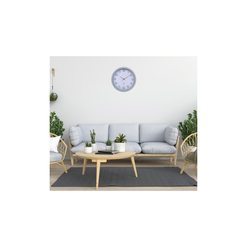 NEXTIME wandklok nXt, grijs wijzerplat, wit cijfers, bioplastic behuizing