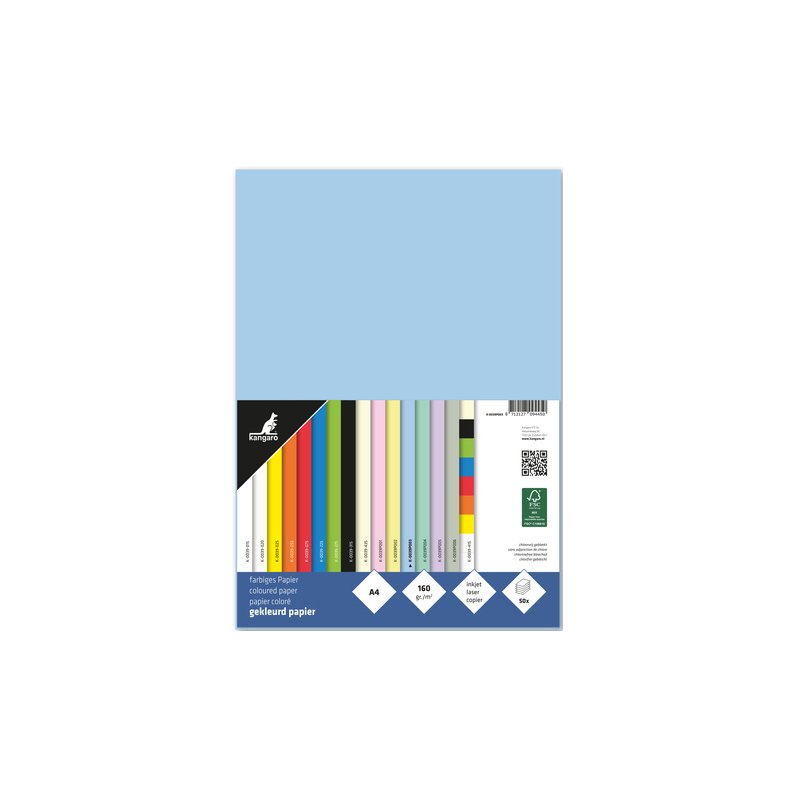 kangaro papier Kanga, A4 160 g/m², pastellila, 50 vel