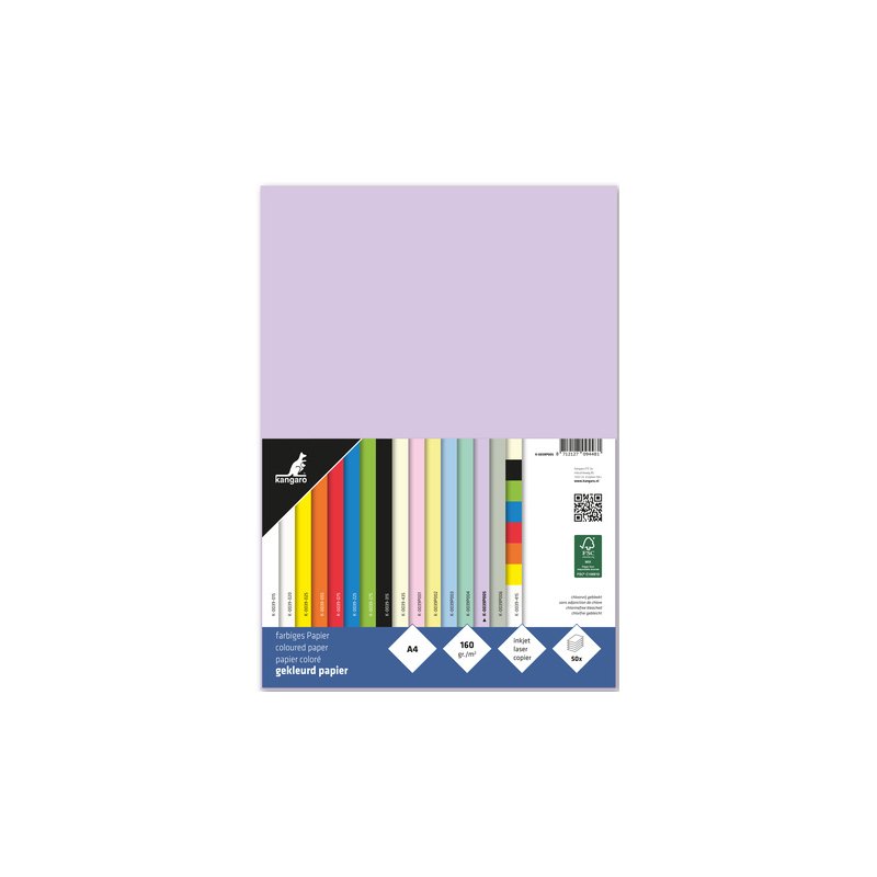 kangaro papier Kanga, A4 160 g/m², pastellila, 50 vel