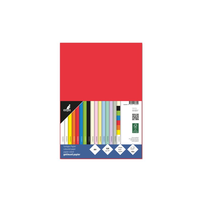 kangaro multifunctioneel papier Ka, A4 120 g/m², azuurblauw, 100 vel