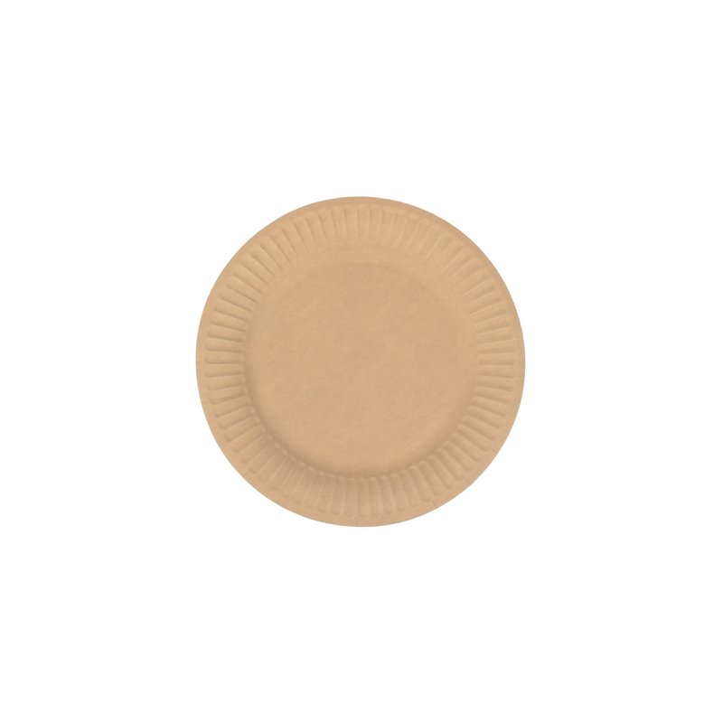 kangaro Teller Kanga, wegwerpborden karton, diameter 190 mm, bruin, 50 stuks