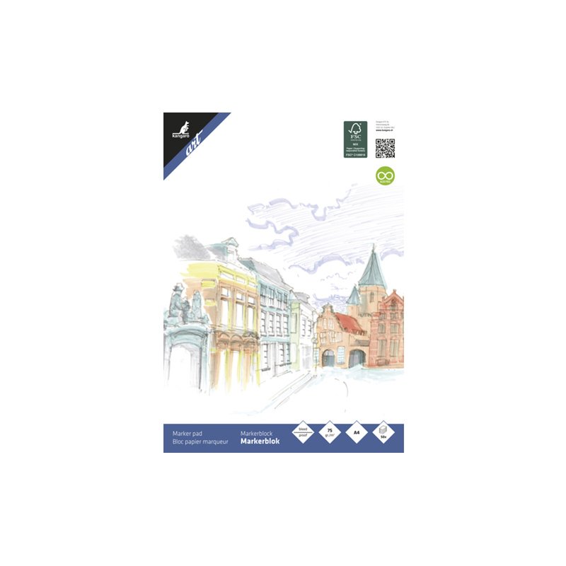 kangaro markerblok, DIN A3, wit, 50 vel