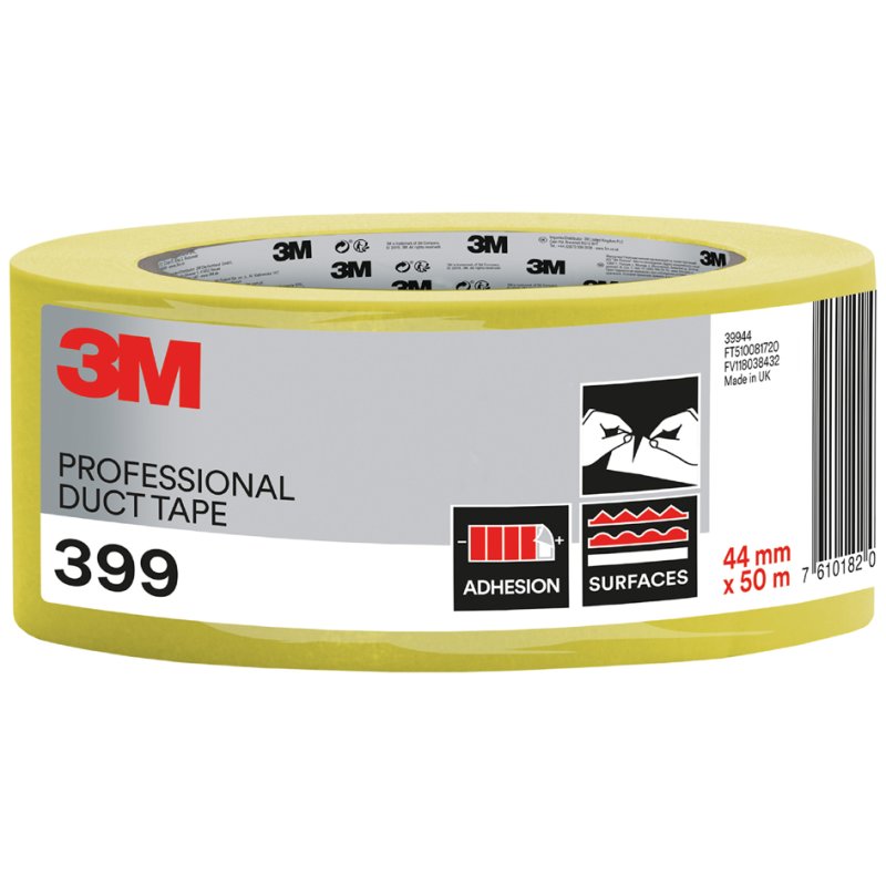 3M betonweefselband 399, 44 mm x 50 m, geel